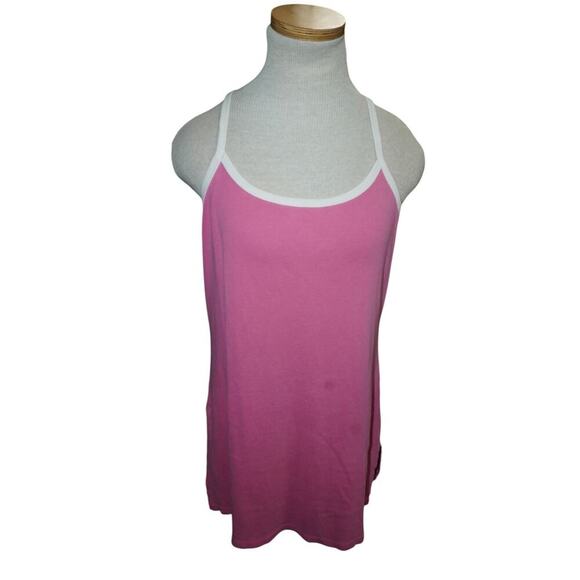 Vintage Y2K Victoria’s Secret Pink White Trim Rhinestone Logo Tank Top Women’s M - Picture 1 of 5